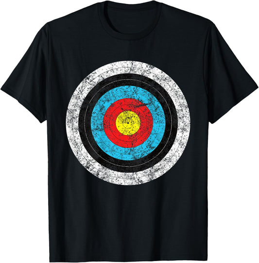 (Print on Back) Funny Retro Archery Target Hunter T-Shirt - T-Shirt | Black