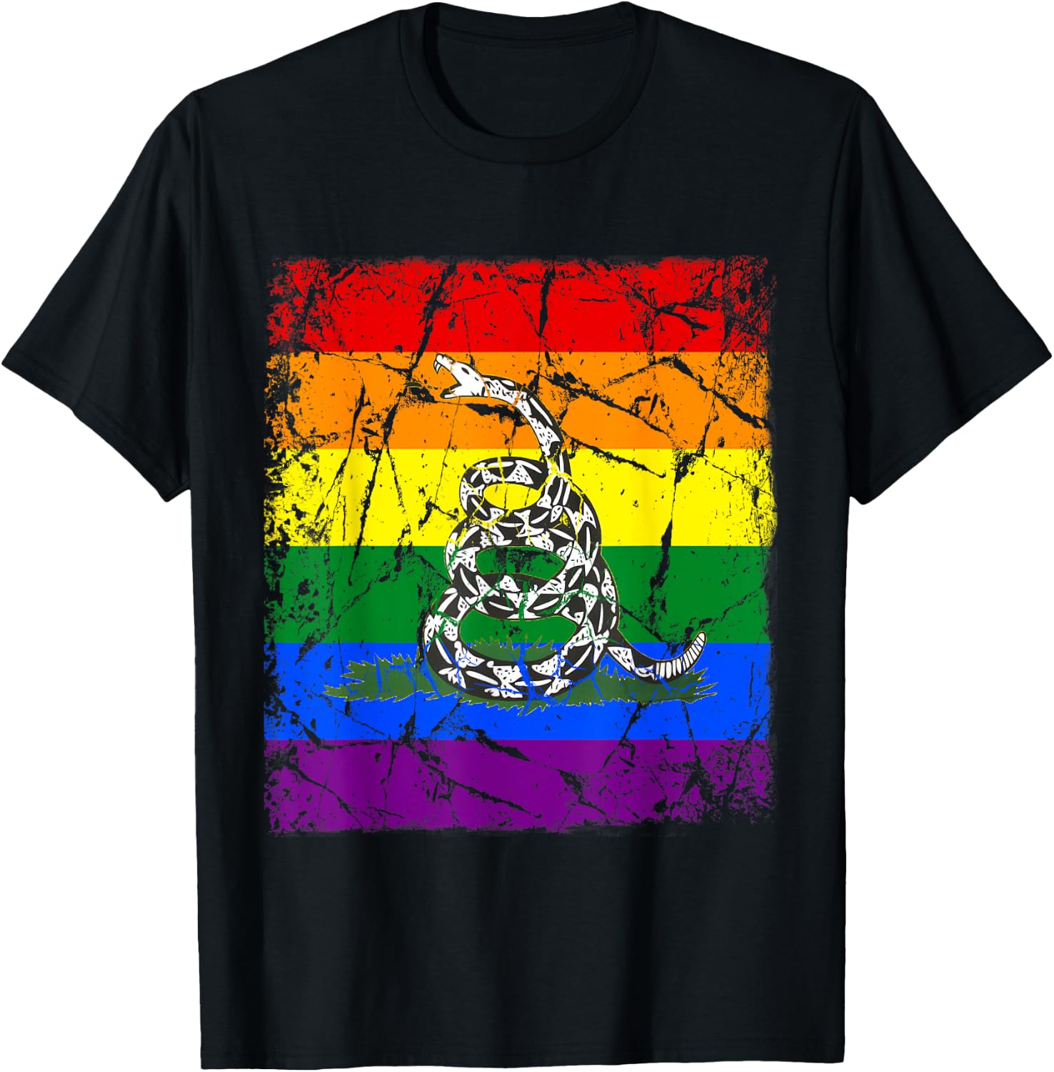 Gay Pride Gun Owner Don't Tread On Me T-Shirt - T-Shirt | Black