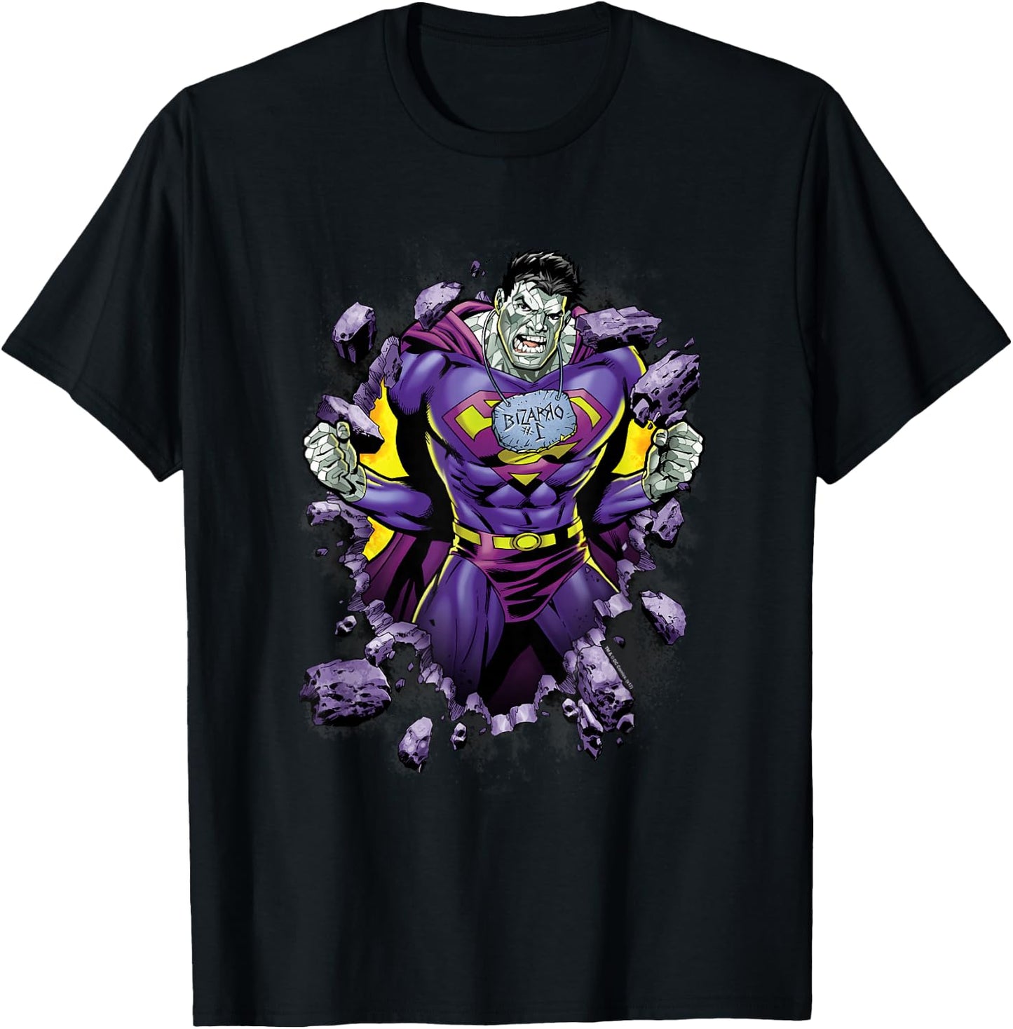 Superman Bizzaro Breakthrough Purple T-Shirt - T-Shirt | Black