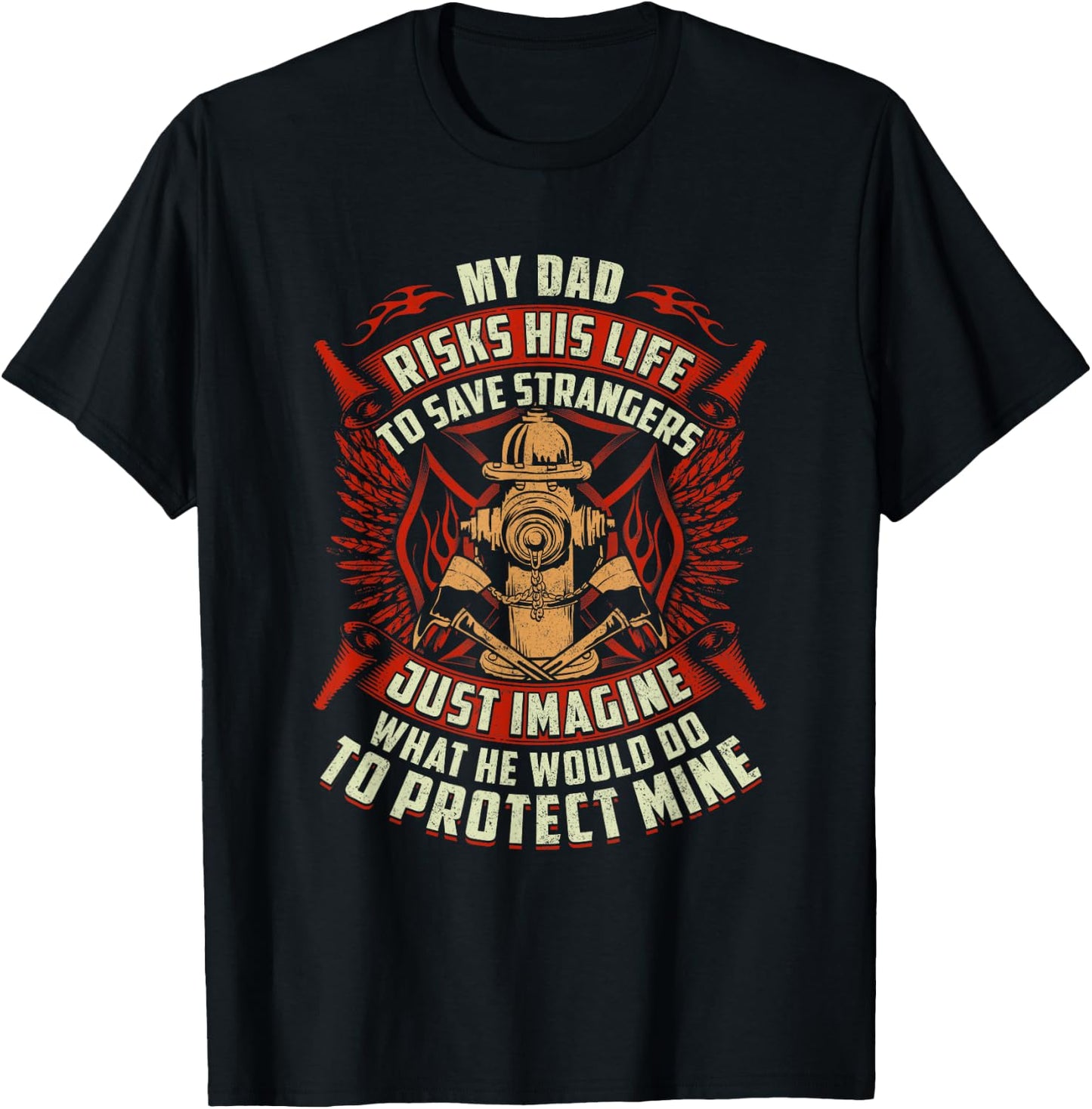 Fire Fighter Men Fireman Redline Gifts Shirts - Women's Firefighter Daughter - Black, Small T-Shirt - T-Shirt | Black