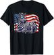Zebra USA Flag Animals Lovers Patriotic Sunglasses Vintage T-Shirt - T-Shirt | Black
