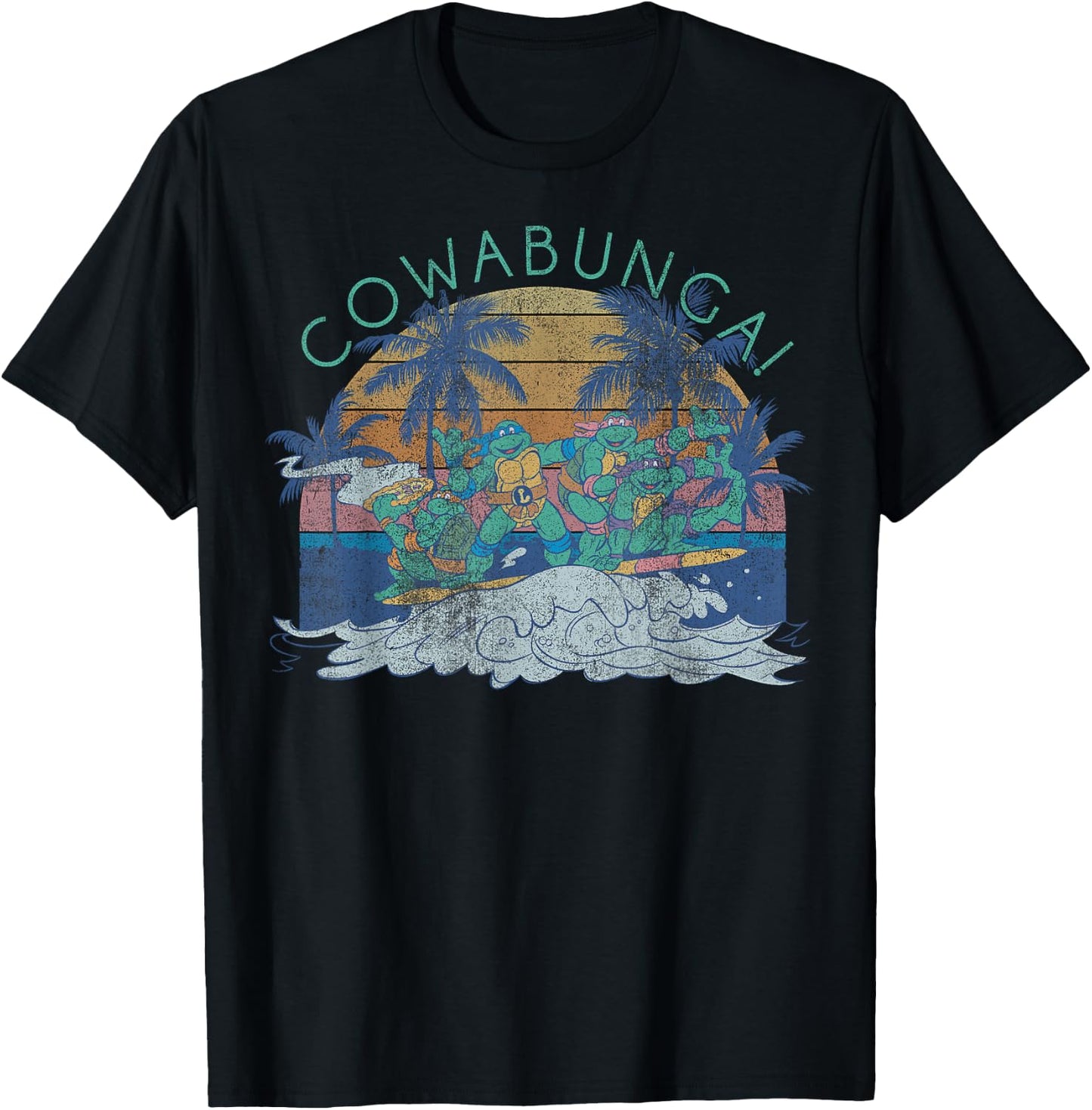Teenage Mutant Ninja Turtles Vintage Cowabunga T-Shirt - T-Shirt | Black