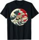 Capybara Japanese Kanagawa Wave Surfing T-Shirt - T-Shirt | Black