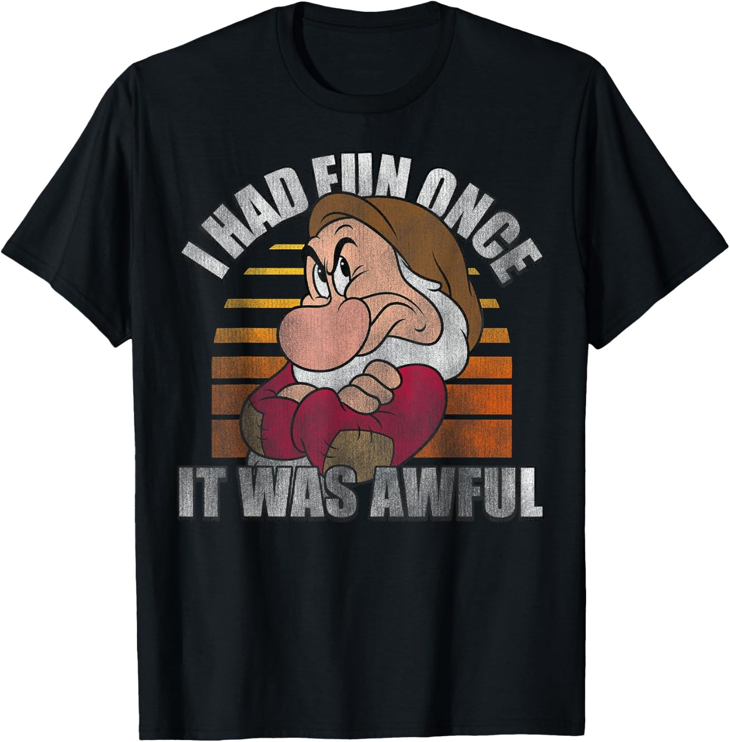 Disney Snow White Grumpy I Had Fun Once It was Awful Small T-Shirt - T-Shirt | Black