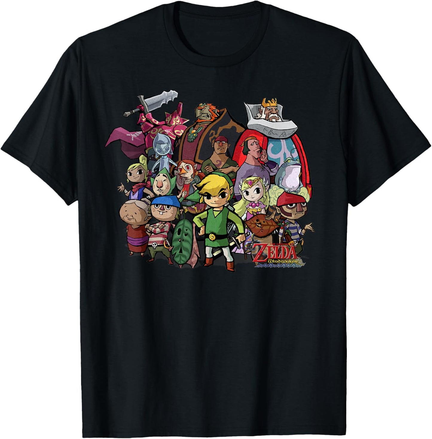 Nintendo Zelda The Windwaker Group Shot Graphic T-Shirt - T-Shirt | Black