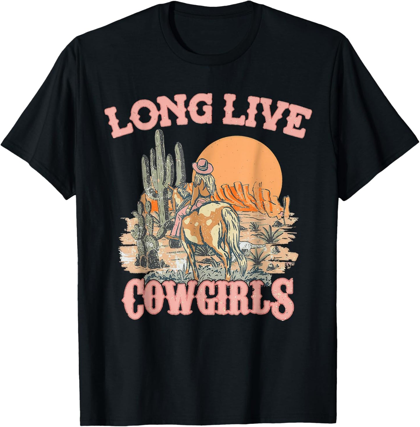 Long Live Howdy Rodeo Western Country Southern Cowgirls - Black - Women, Girls - Short Sleeve - - Size Small T-Shirt - T-Shirt | Black