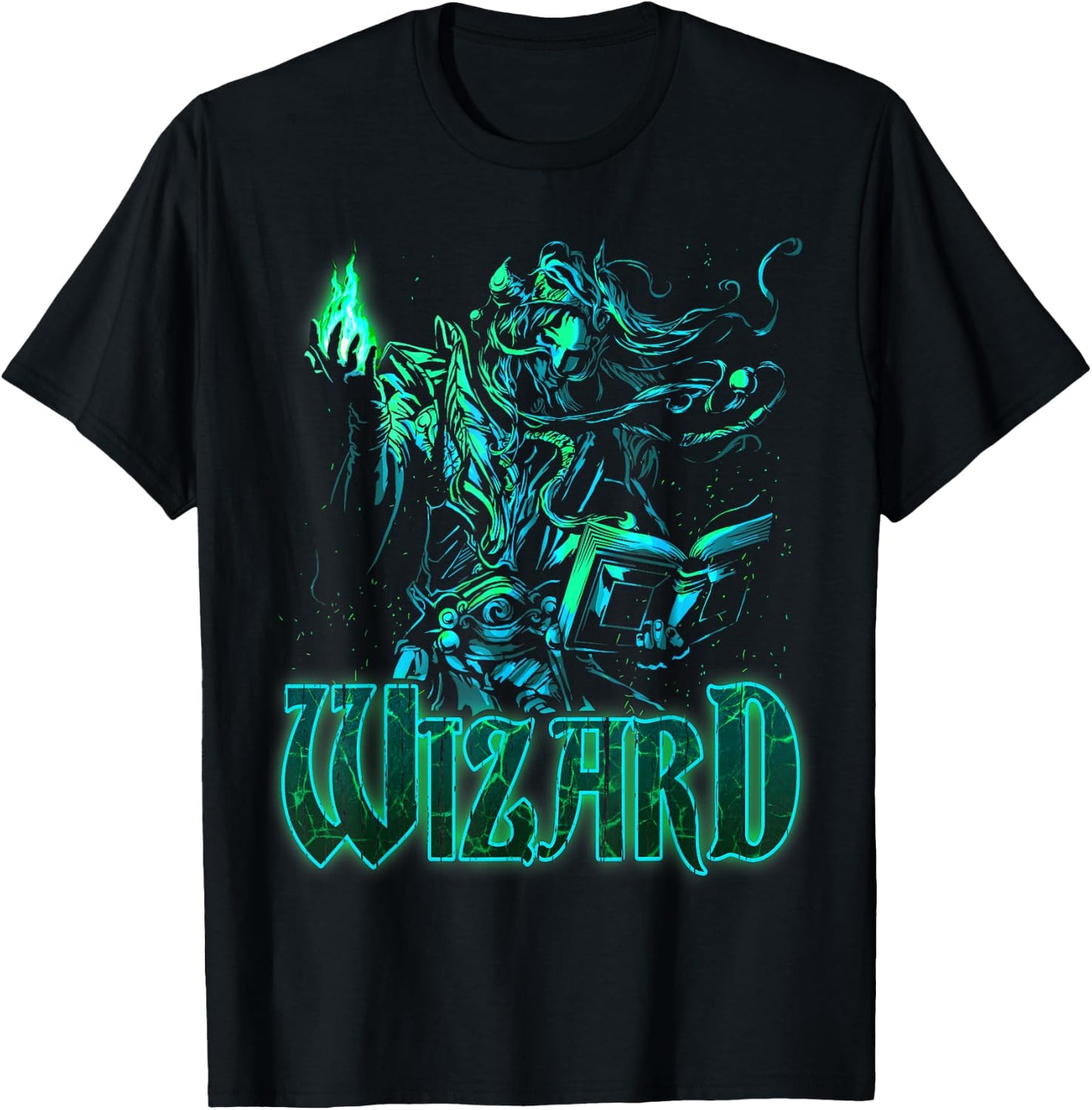Elven Wizard Fantasy Roleplaying Tabletop RPG Gamers Graphic T-Shirt - T-Shirt | Black