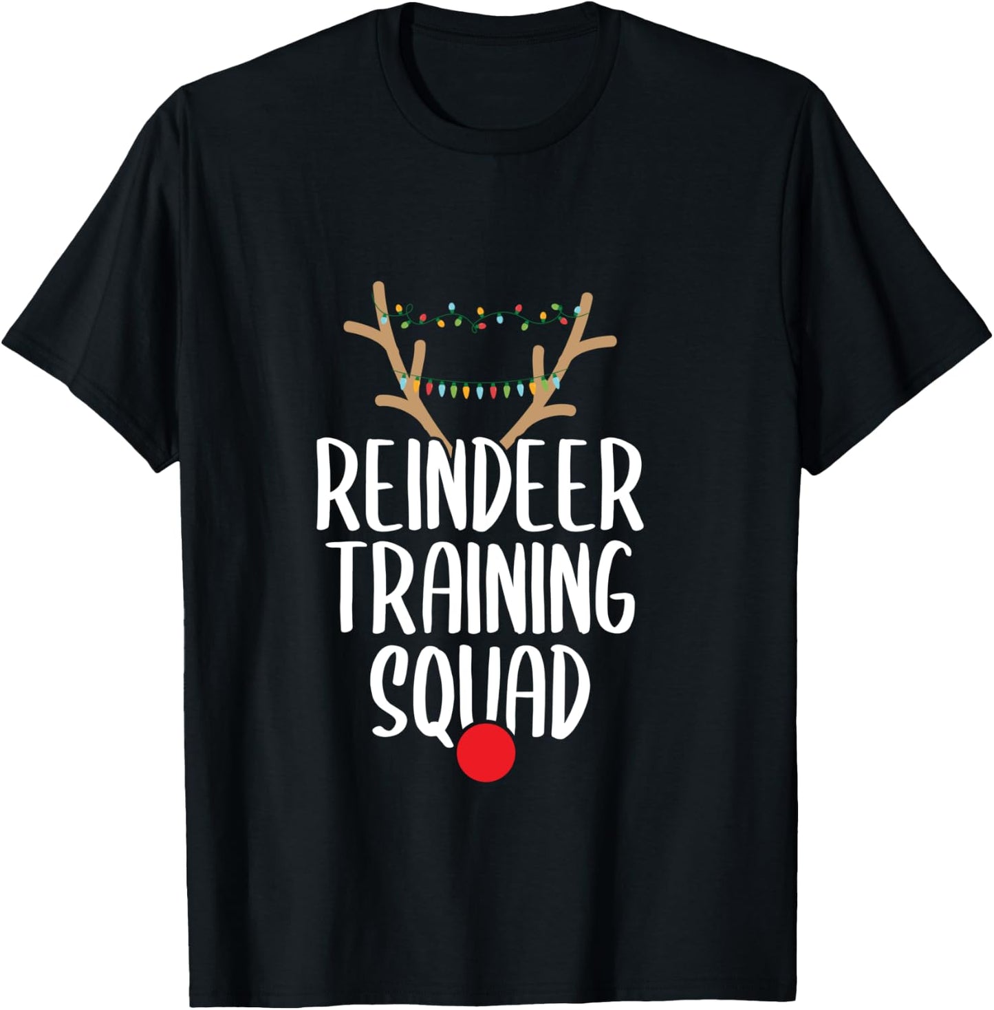Reindeer Training Squad Christmas Running Family Santa Gift T-Shirt - T-Shirt | Black