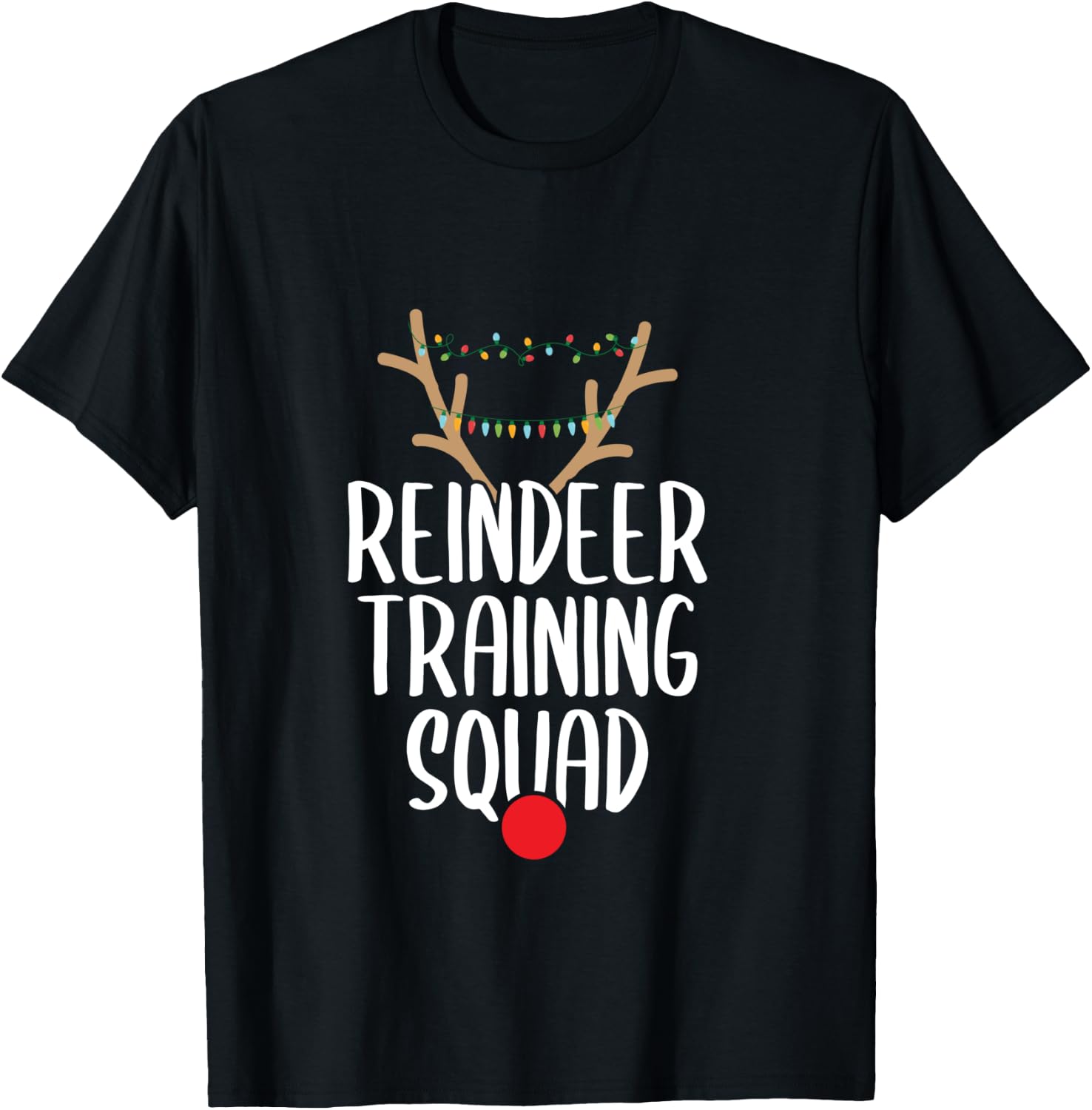 Reindeer Training Squad Christmas Running Family Santa Gift T-Shirt - T-Shirt | Black