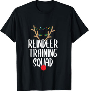 Reindeer Training Squad Christmas Running Family Santa Gift T-Shirt - T-Shirt | Black