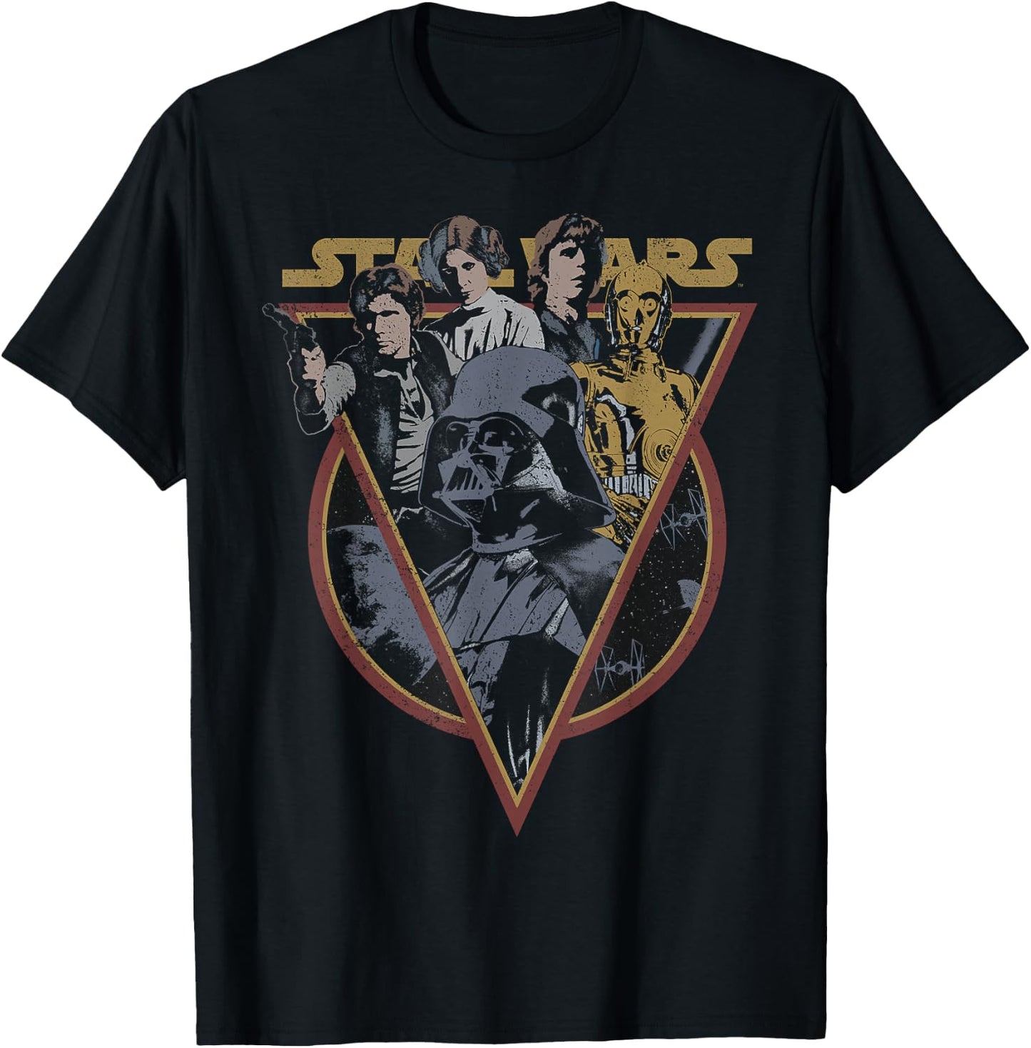 Star Wars Retro Characters Vintage Style T-Shirt - T-Shirt | Black