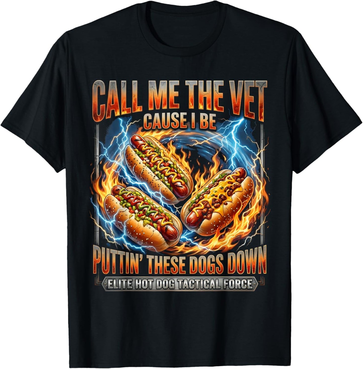 Call Me The Vet Cause I Be Funny Hard Hot Dog Meme Bootleg T-Shirt - T-Shirt | Black