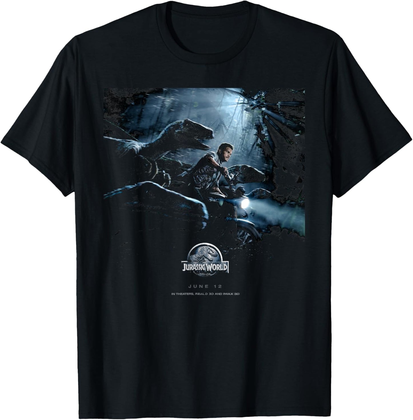 Jurassic World Owen Raptors Poster T-Shirt - T-Shirt | Black