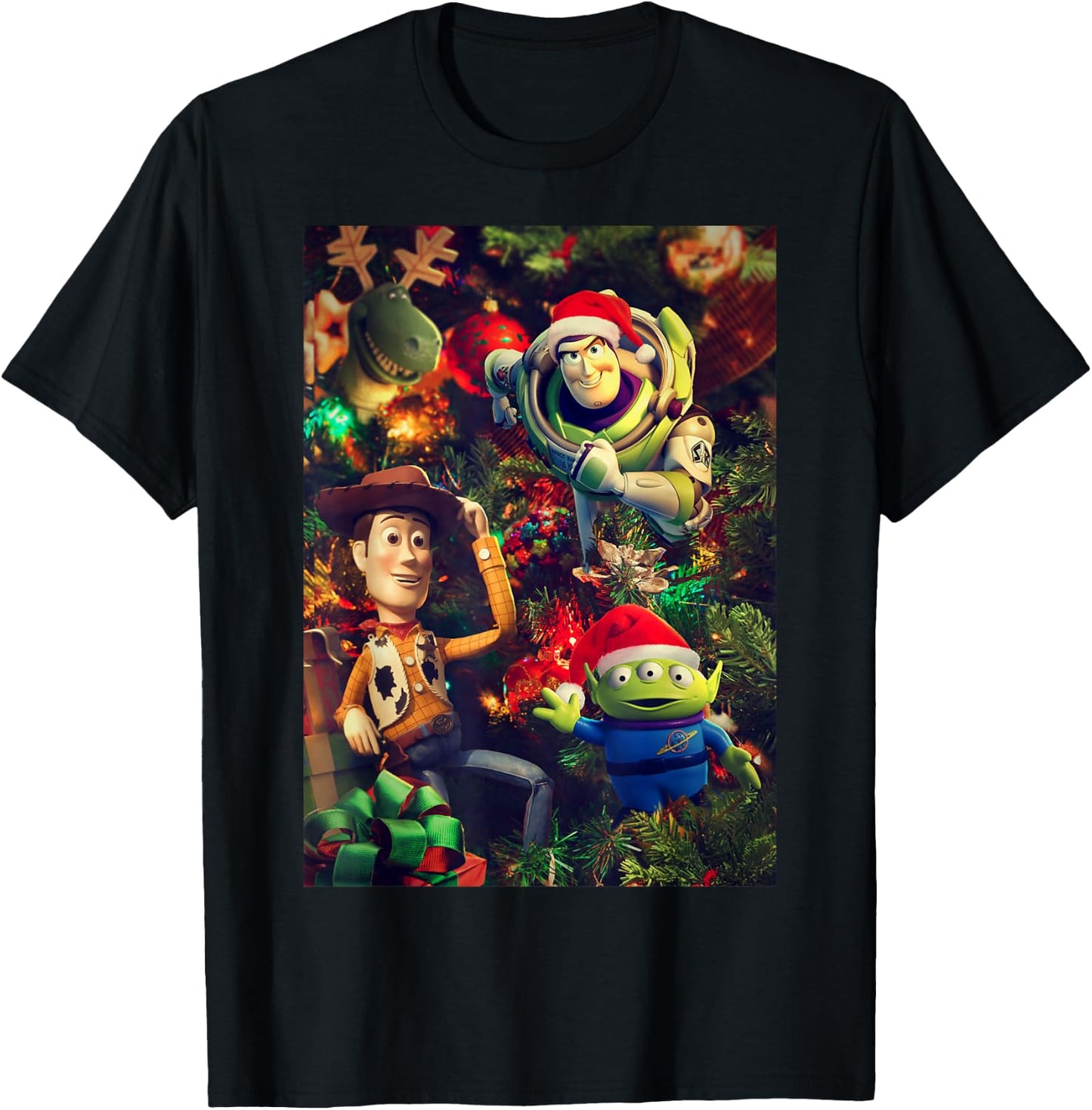 Disney Pixar Toy Story Christmas Tree Ornaments Group Shot T-Shirt - T-Shirt | Black