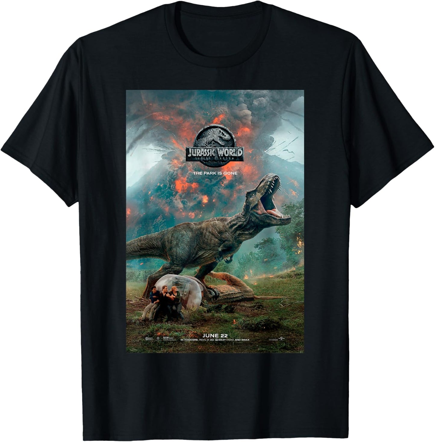 Jurassic World: Fallen Kingdom T-Rex Poster Graphic T-Shirt - T-Shirt | Black