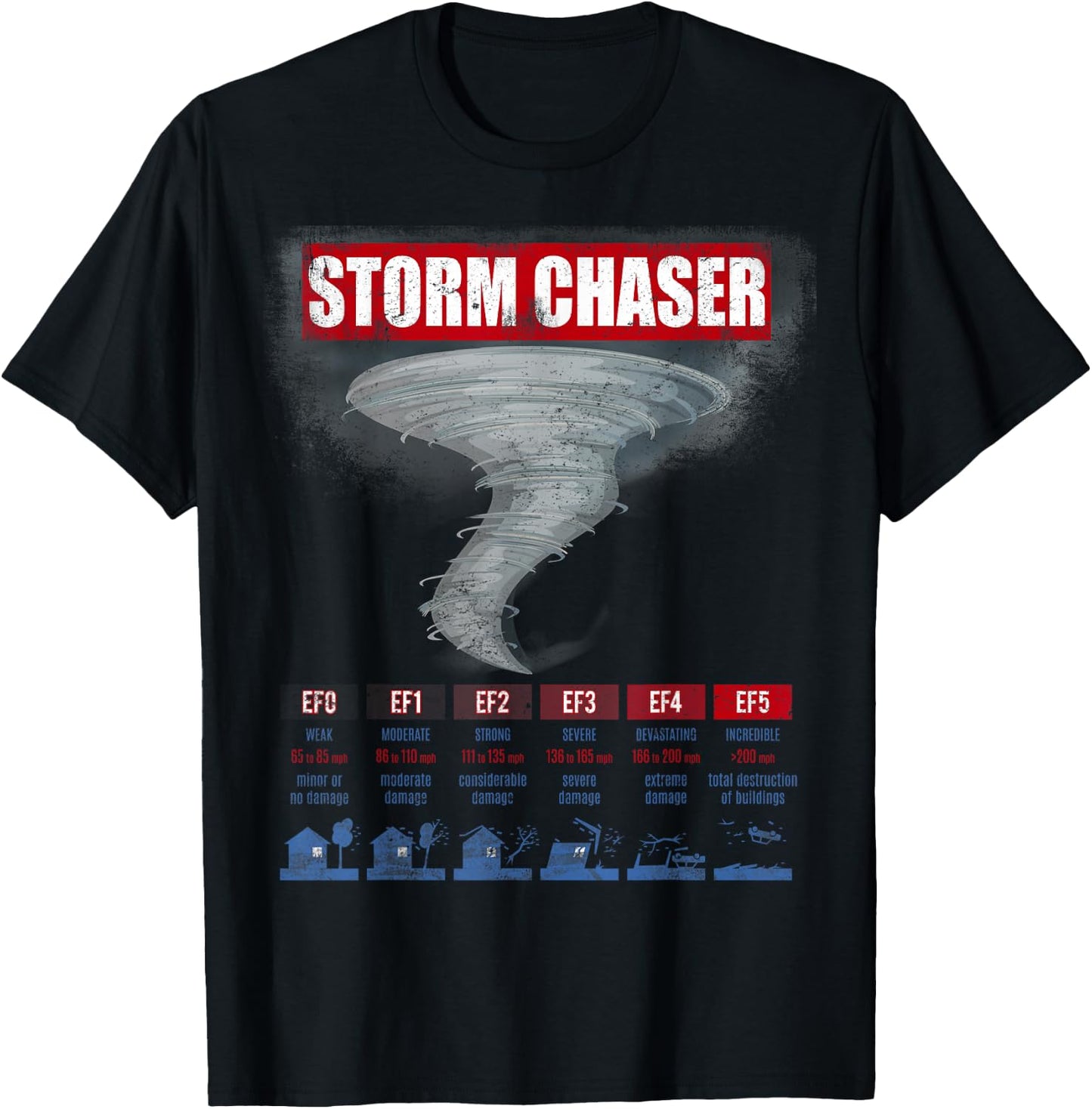 Storm Chaser Hurricane Chasing Bad Weather T-Shirt - T-Shirt | Black