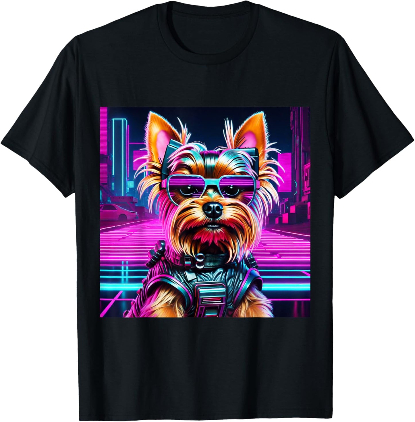 Neo Pup | Futuristic Dog Design for Pet Lovers Men Women Kids T-Shirt - T-Shirt | Black