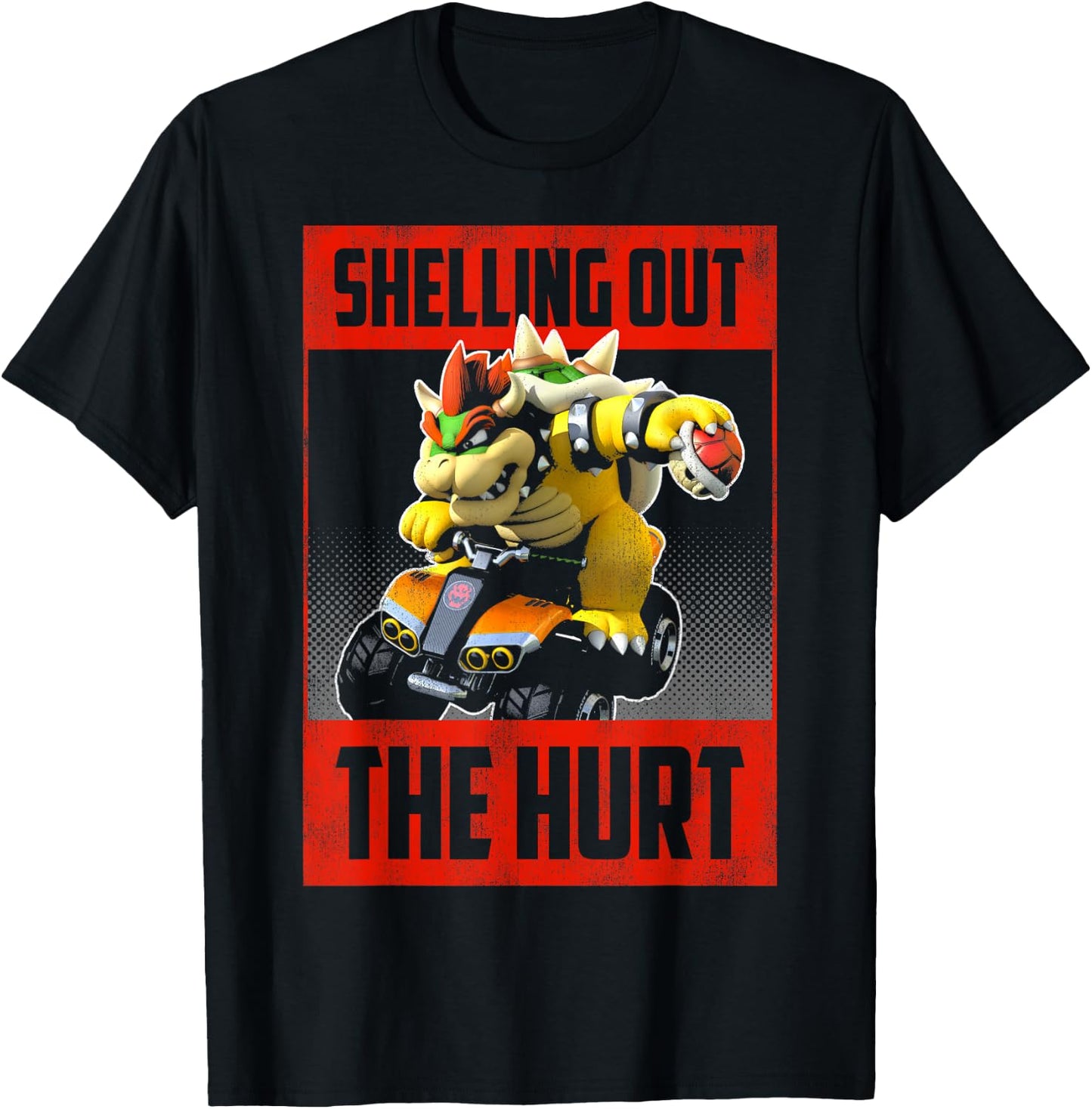 Mario Kart Bowser Shelling Out The Hurt Graphic T-Shirt - T-Shirt | Black