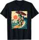 Japanese Frog Surfing Wave Funny Japan Art Anime T-Shirt - T-Shirt | Black