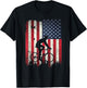 Biking USA American Flag 4th of July Bike Gift Bicycle T-Shirt - T-Shirt | Black