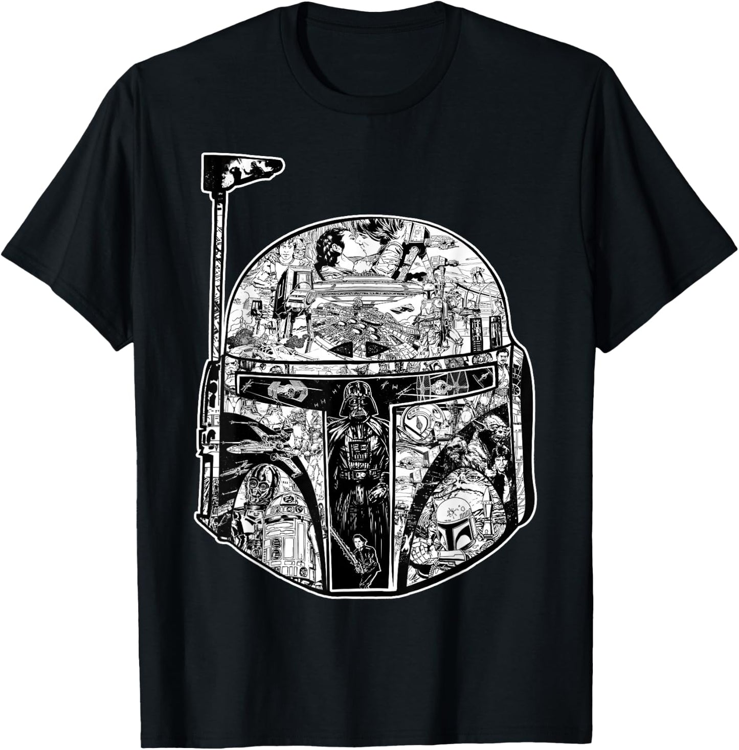 Star Wars Boba Fett Helmet Storyline Graphic T-Shirt - T-Shirt | Black