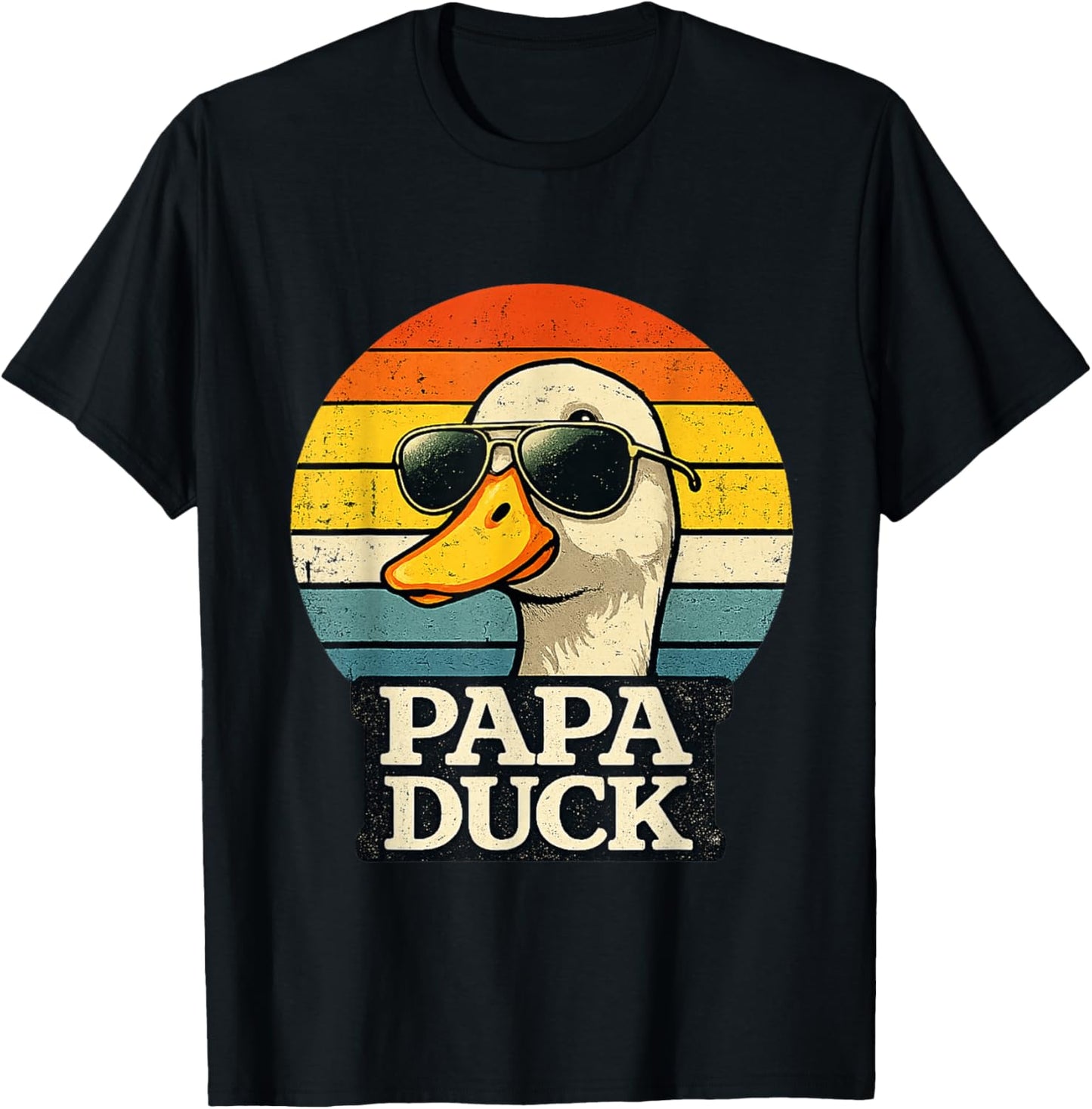 Papa Duck Cute Duck Dad Lover Quack Dad Fathers Day Goose T-Shirt - T-Shirt | Black