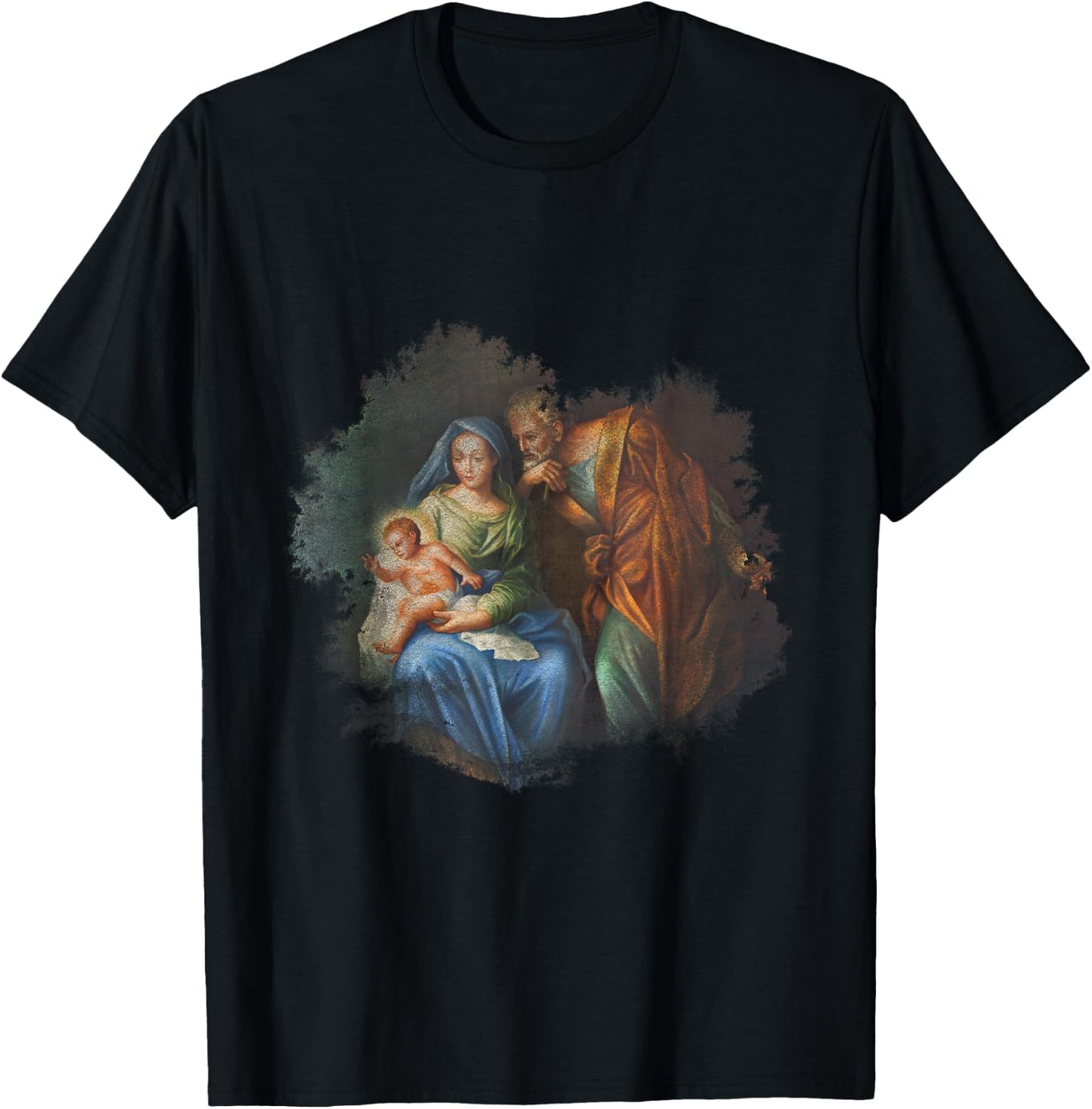 Sacred Family Virgin Mary Joseph Jesus Catholic T-Shirt - T-Shirt | Black