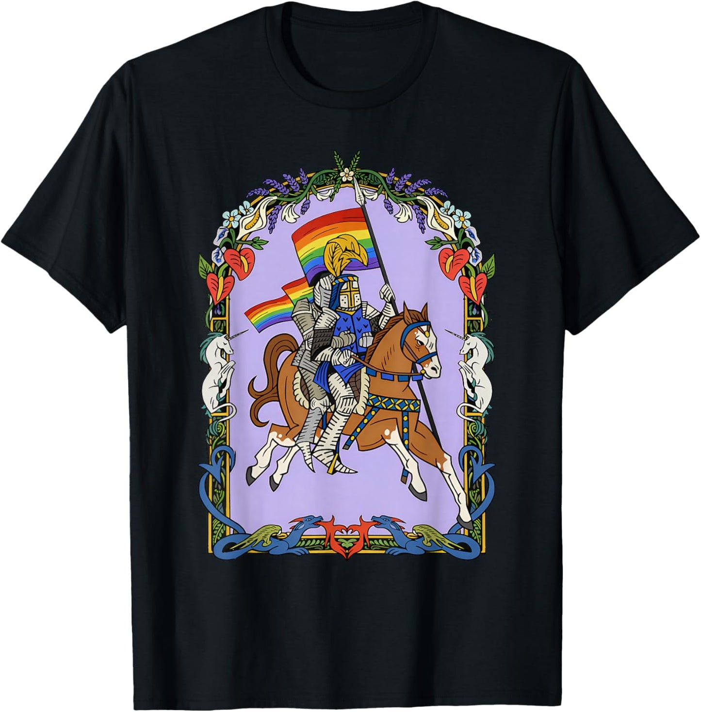 Knight LGBT Gay Lesbian Bisexual Transgender Pride Rainbow T-Shirt - T-Shirt | Black