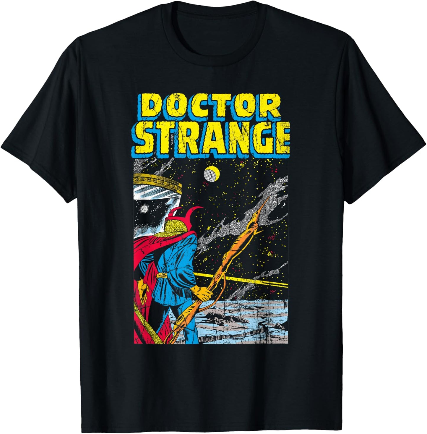 Marvel Doctor Strange Celestial Retro Comic Cover T-Shirt - T-Shirt | Black