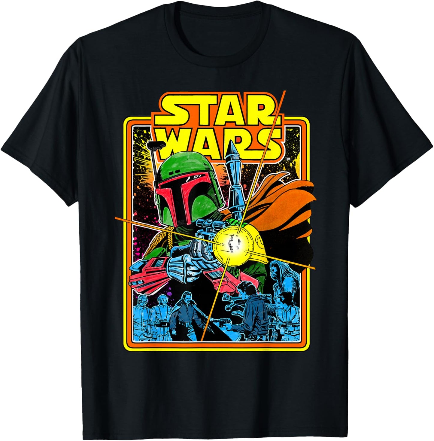 Star Wars Boba Fett Bounty Hunter Comic Book Cover T-Shirt - T-Shirt | Black