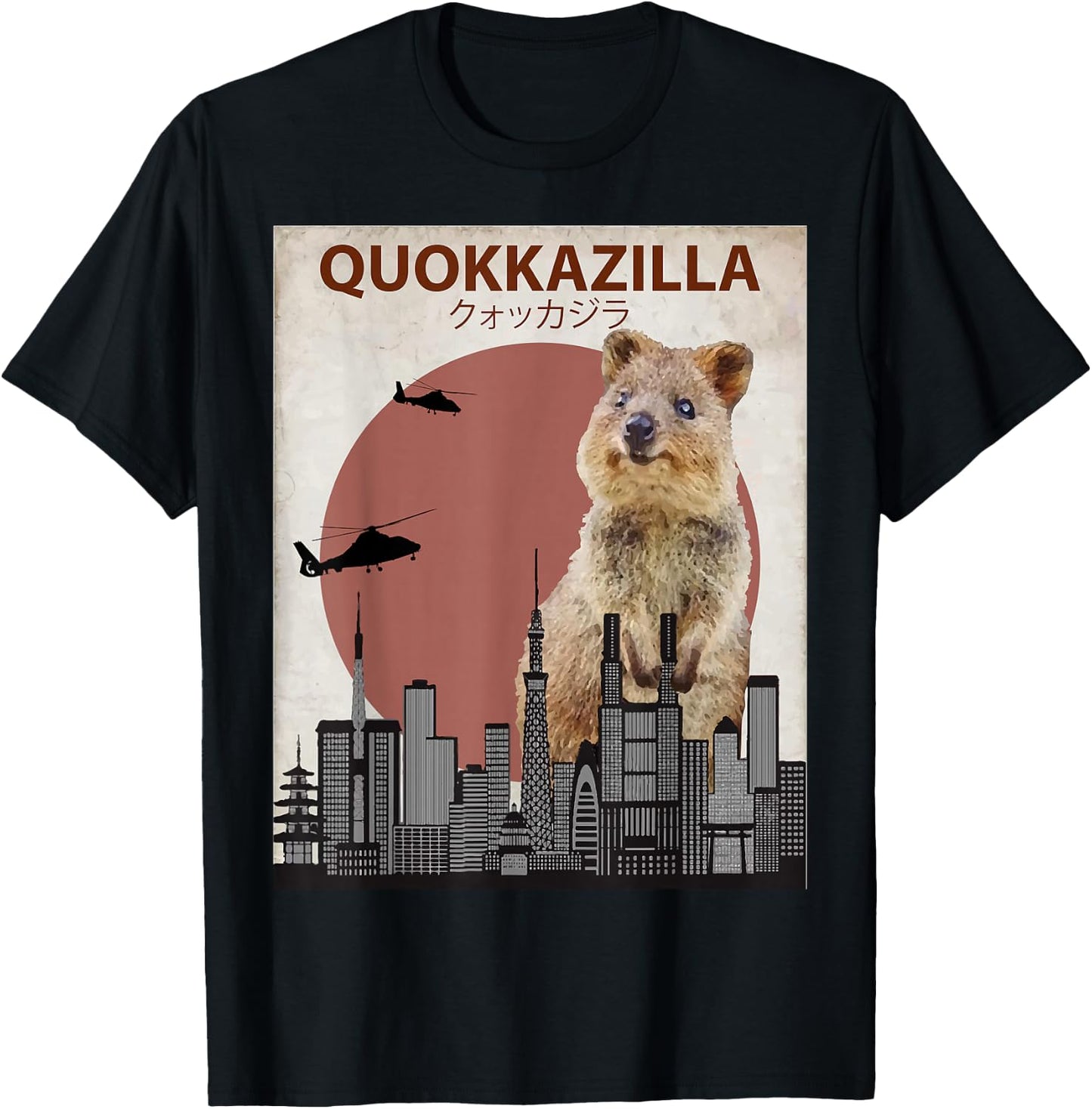 Funny Quokka | Giant Australia Monster T-Shirt - T-Shirt | Black