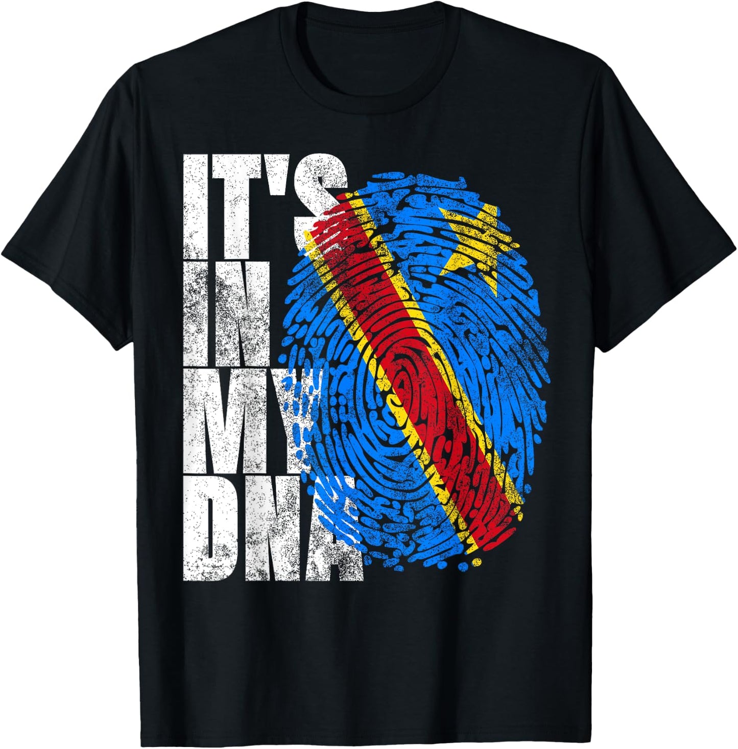 It's In My DNA Congo Vintage African Gifts DR Congo Flag T-Shirt - T-Shirt | Black