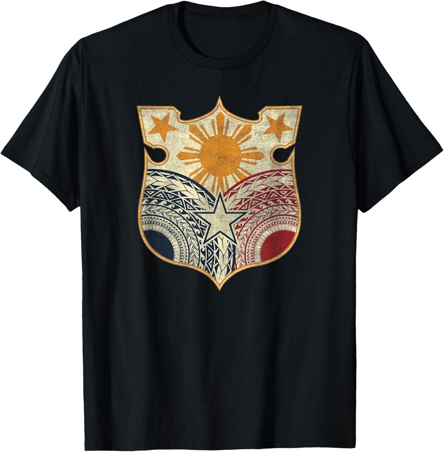 Vintage Filipino Flag Shirt - Filipino Heritage t Shirt T-Shirt - T-Shirt | Black