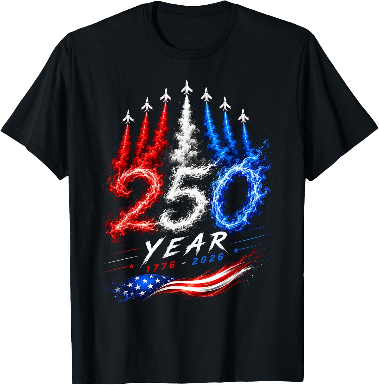 250 Years American Anniversary USA Patriotic 4th July 250 T-Shirt - T-Shirt | Black