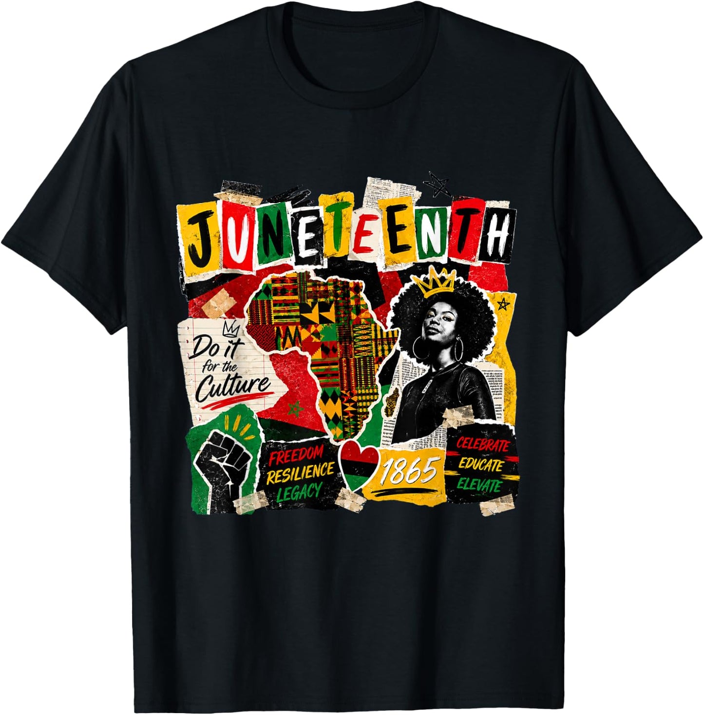 Juneteenth Black American Feedom 1865 Juneteenth Men Women T-Shirt - T-Shirt | Black