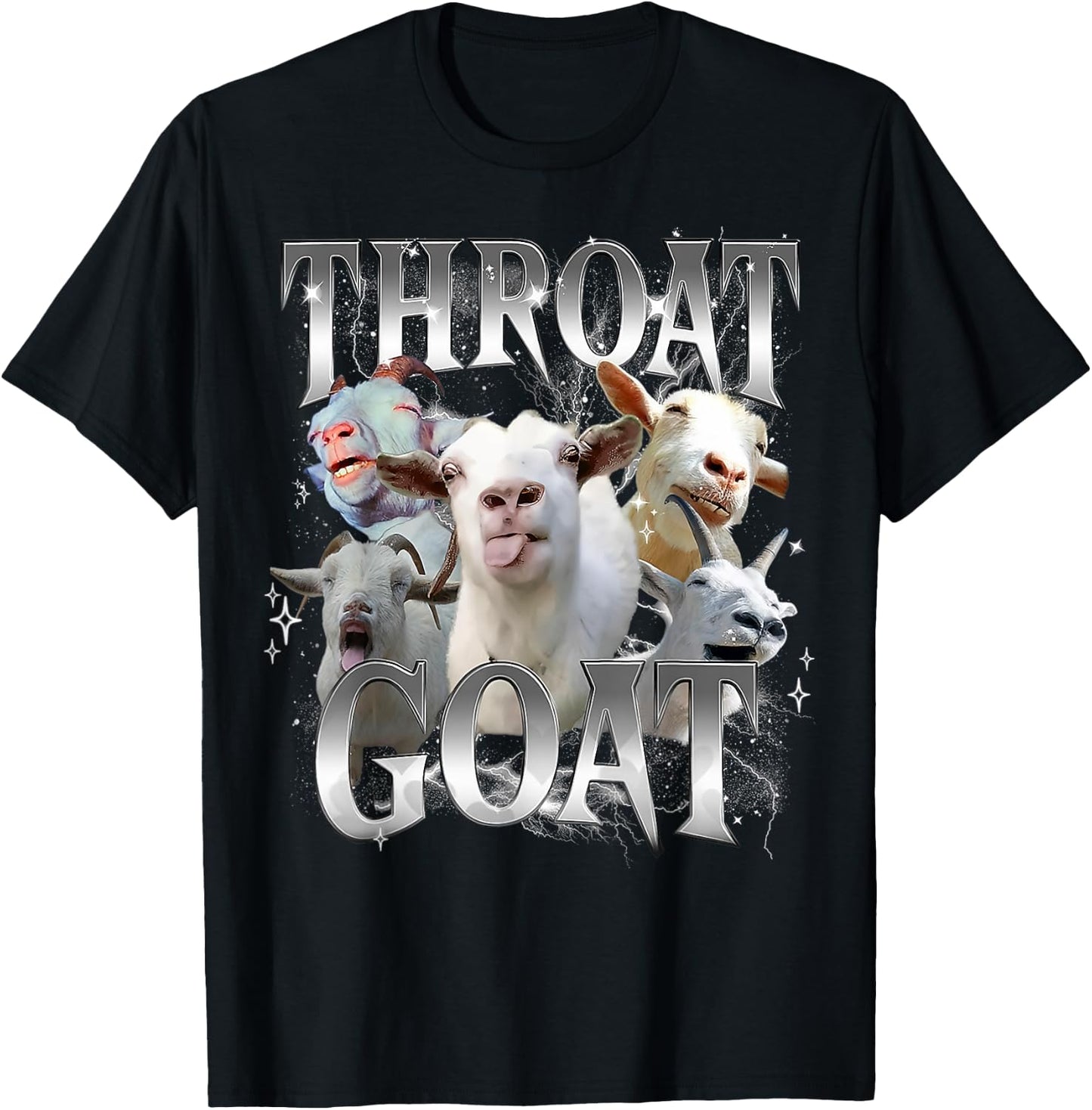 Throat Goat Funny Offensive Adult Humor Bootleg T-Shirt - T-Shirt | Black