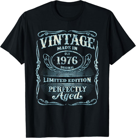 Vintage Original Made In 1976 Classic 49th Birthday T-Shirt - T-Shirt | Black