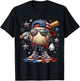 Patriotic Baseball Drip American Flag Cap 4th of July Sports T-Shirt - T-Shirt | Black