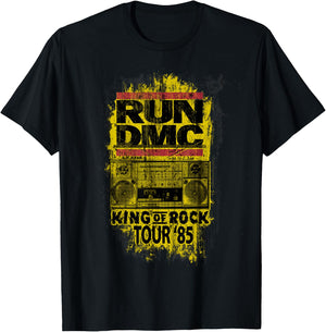 Run DMC Official King of Rock Tour '85 T-Shirt - T-Shirt | Black