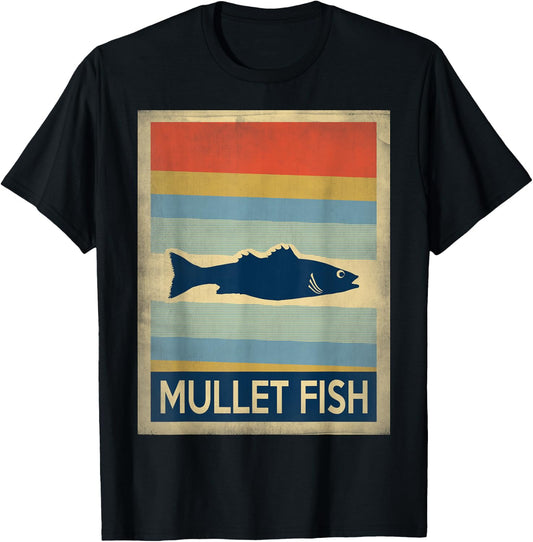 Vintage style mullet fish T-Shirt - T-Shirt | Black