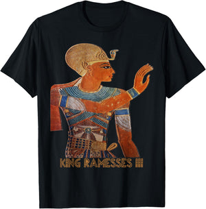 King Ramesses III the Warrior Egyptian Pharaoh Gift T-Shirt - T-Shirt | Black
