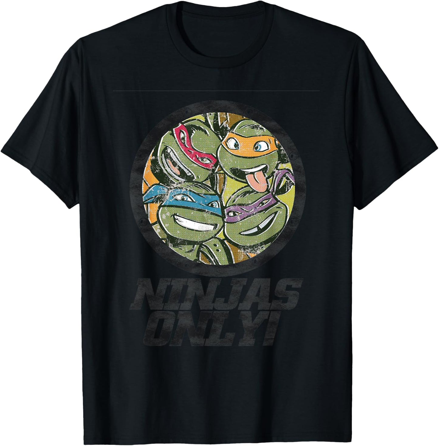 TMNT Group Shot Ninjas Only! T-Shirt - T-Shirt | Black