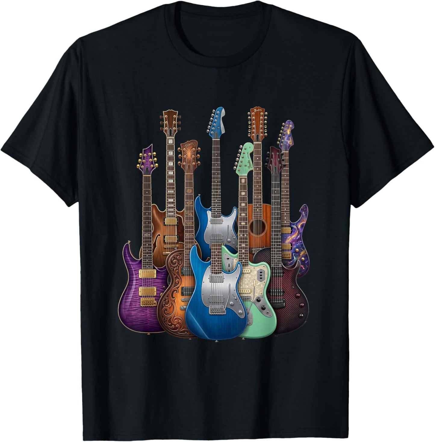 Guitars Guitarists Music Guitar Gifts Women Boy Girl T-Shirt - T-Shirt | Black