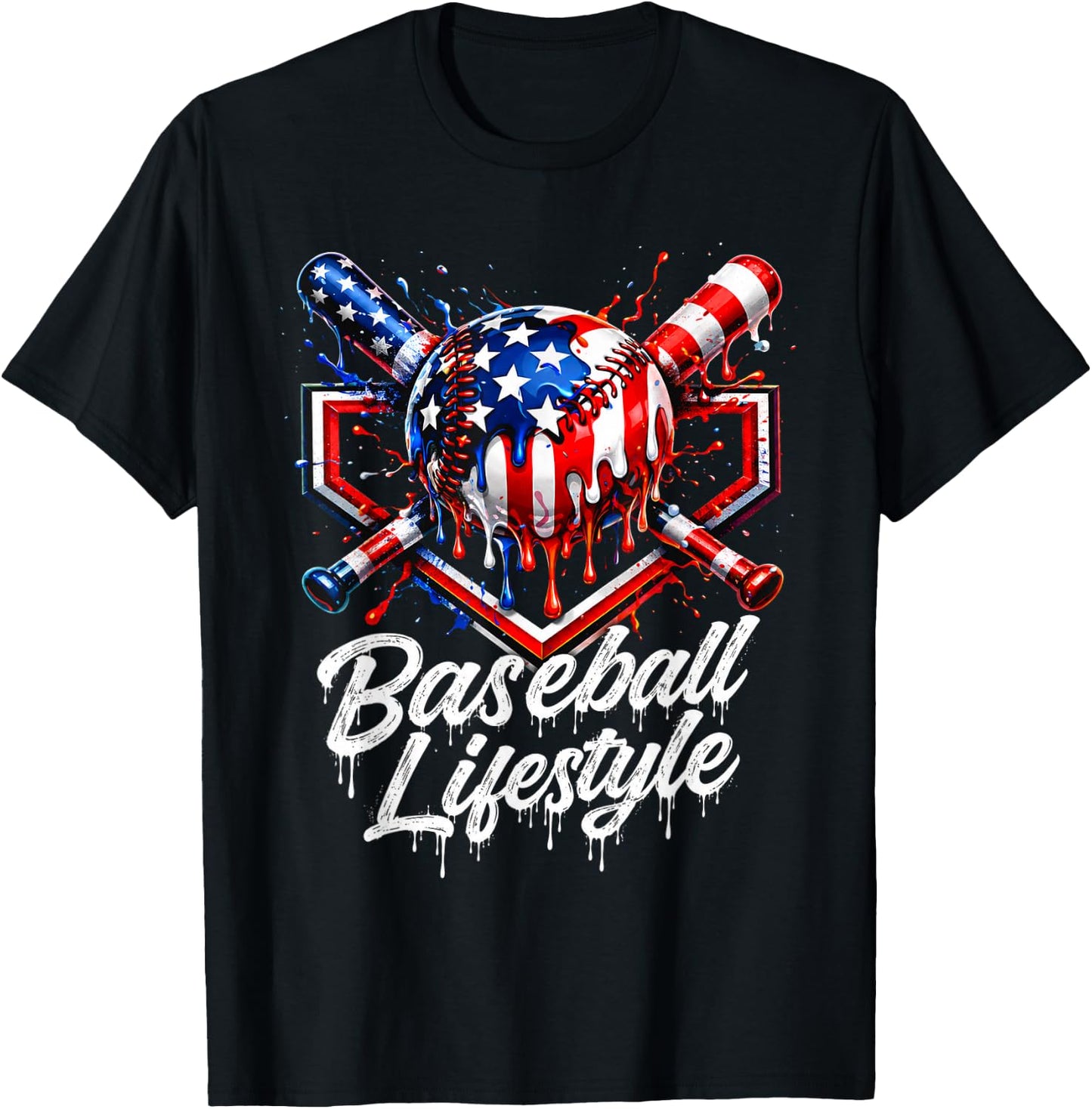 Baseball Lifestyle Apparel Youth Baseball Drip Ice Cream Boy T-Shirt - T-Shirt | Black