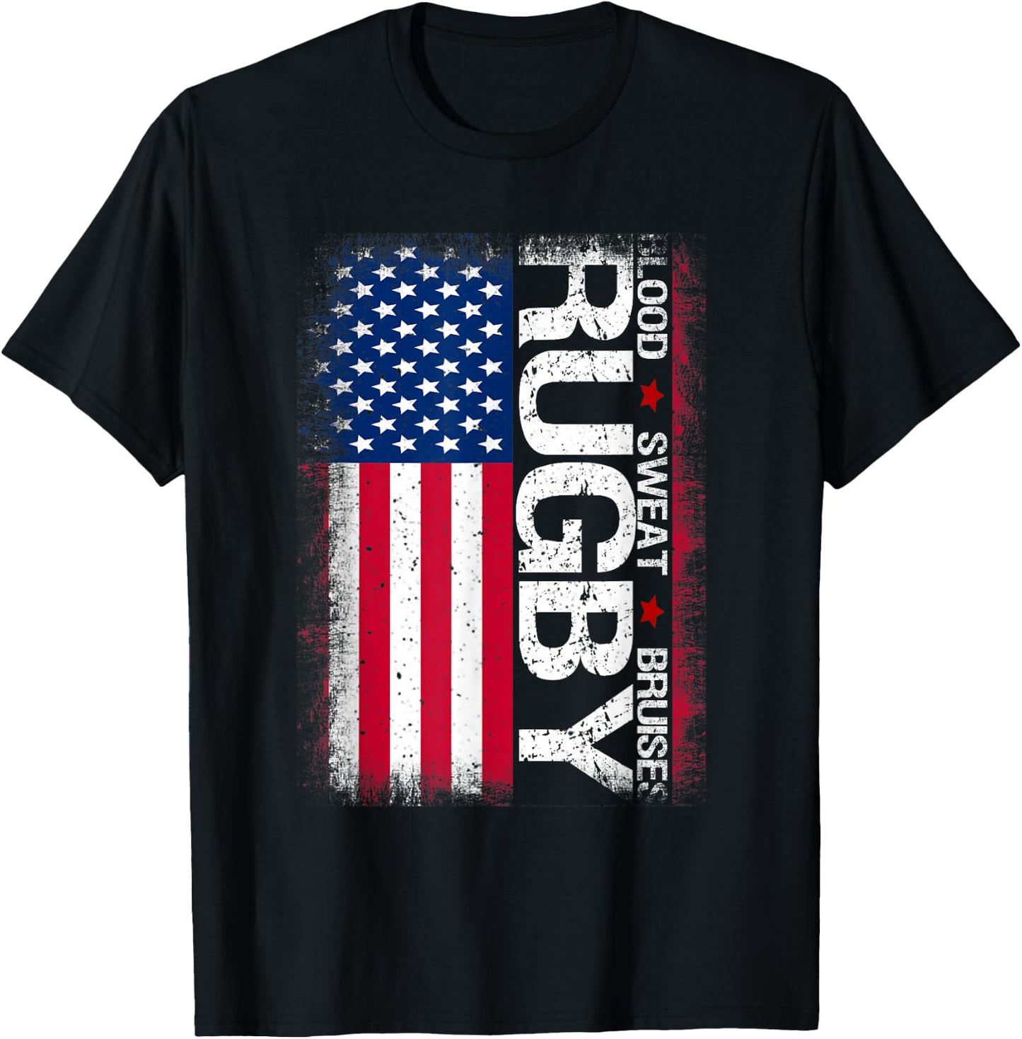 USA Rugby American Flag Distressed Rugby 4th of July Gift Small T-Shirt - T-Shirt | Black