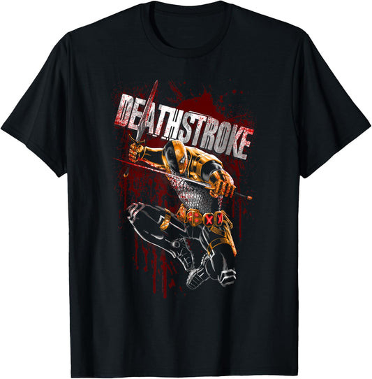 Batman Deathstroke Blood Splattered T-Shirt - T-Shirt | Black