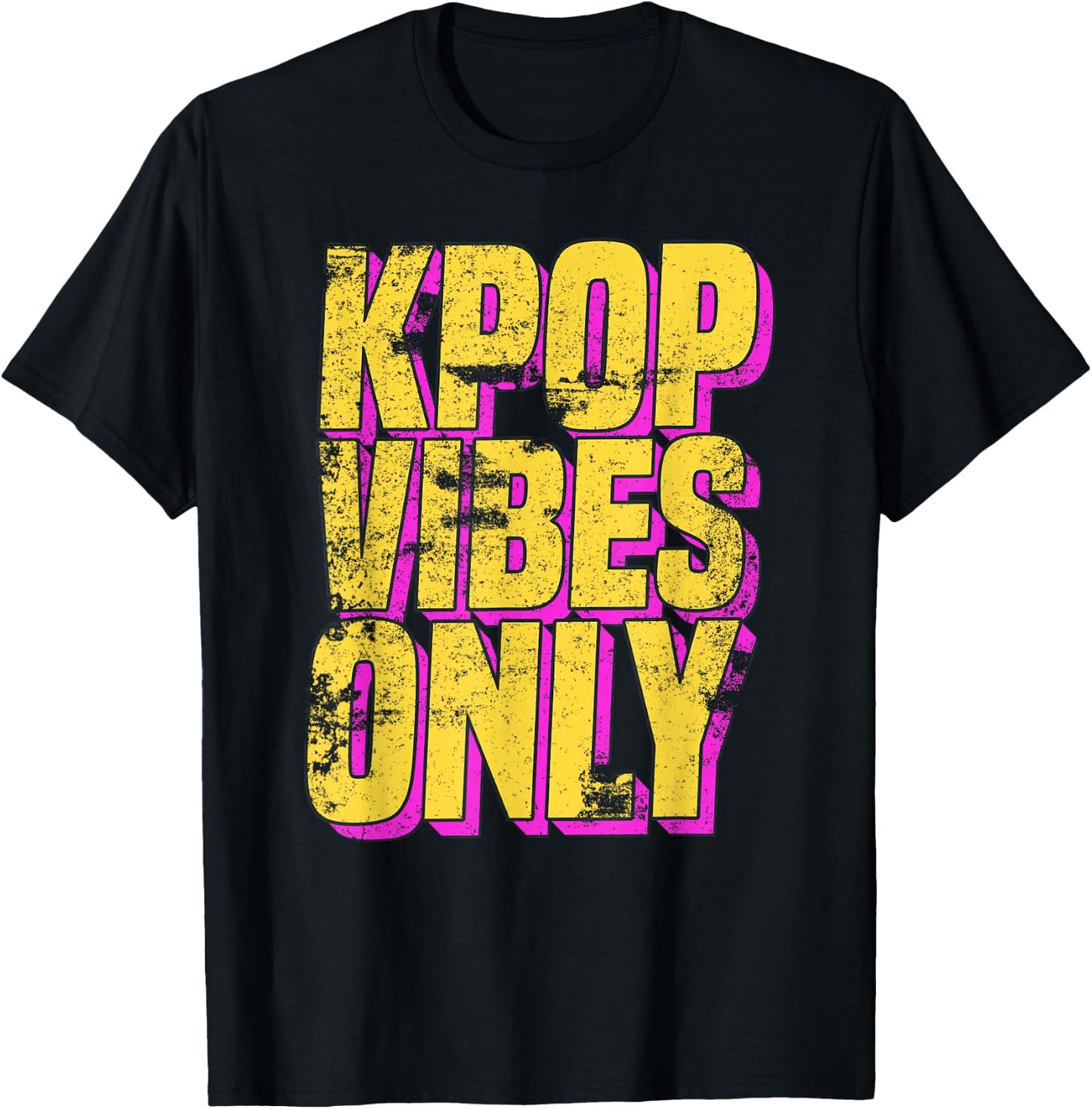 K-Pop Vibes Only - K-Pop Merchandise Shirt Distressed T-Shirt - T-Shirt | Black