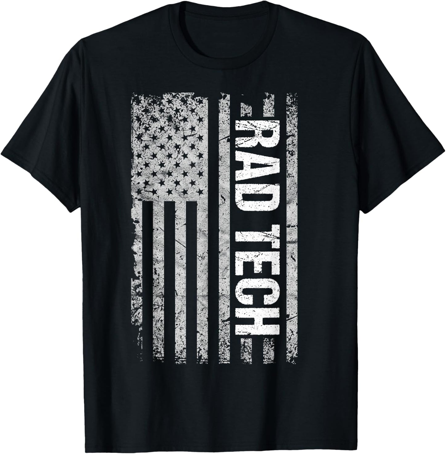 Rad Tech American Flag Radiology Gift T-Shirt - T-Shirt | Black
