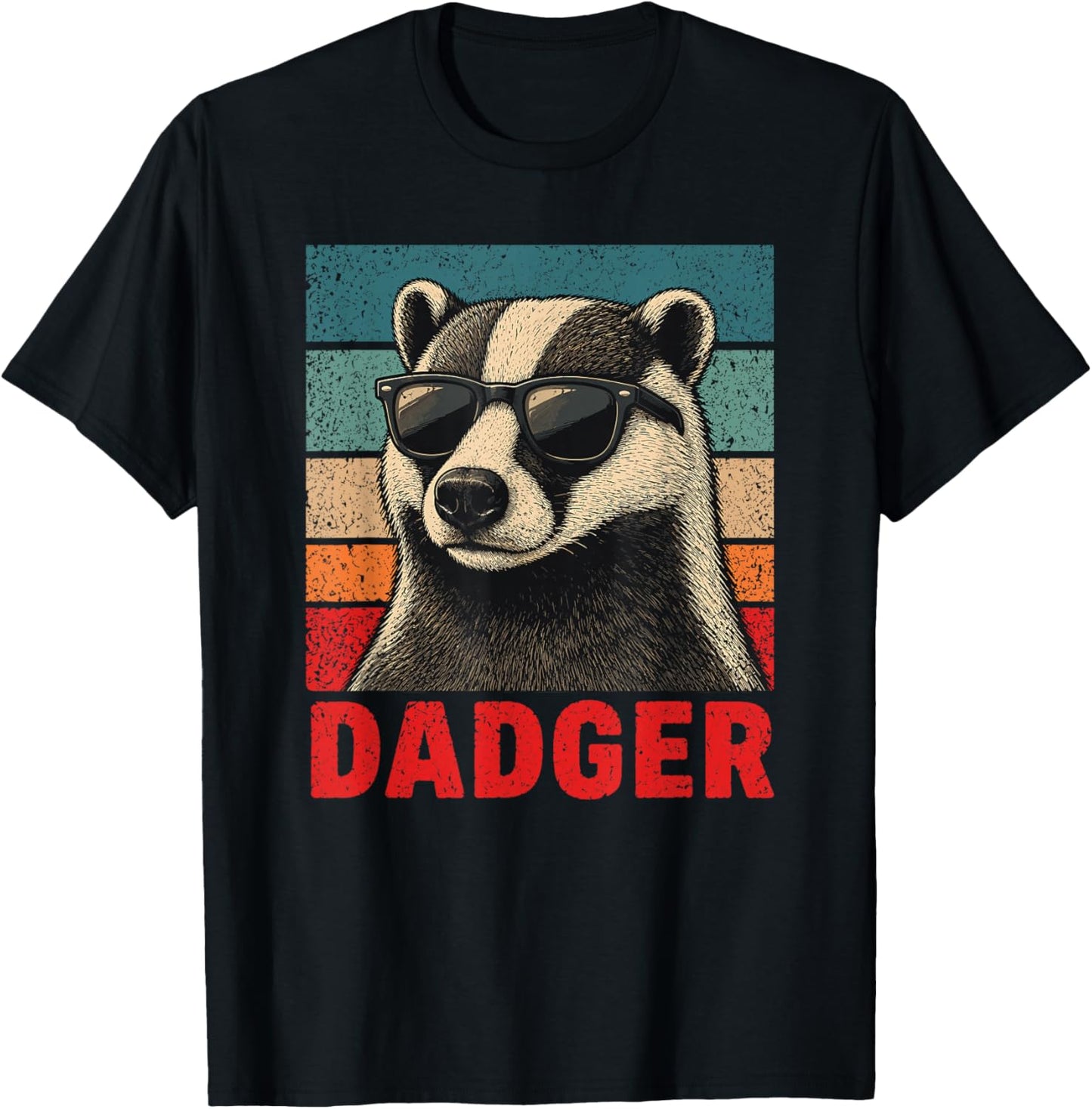Dadger Father's Day Best Dad Badger T-Shirt - T-Shirt | Black