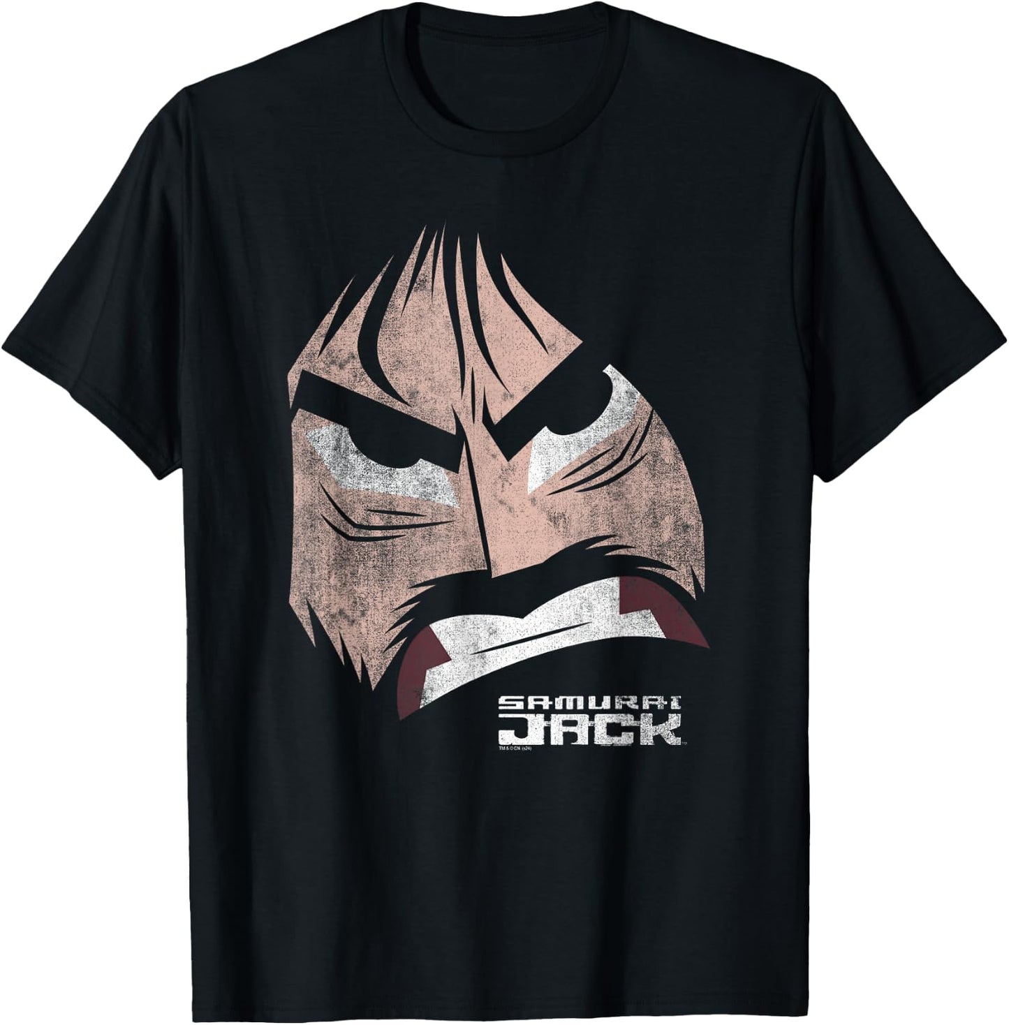 Samurai Jack Fierce Face Oversized Portrait Cartoon T-Shirt - T-Shirt | Black